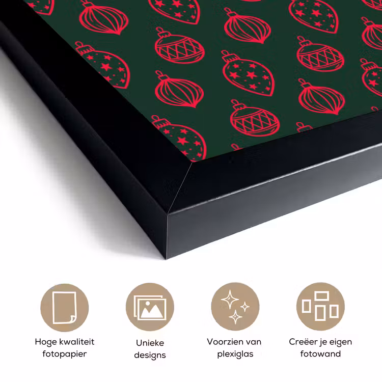Poster met lijst - Kerstbal - Rood - Groen — 6