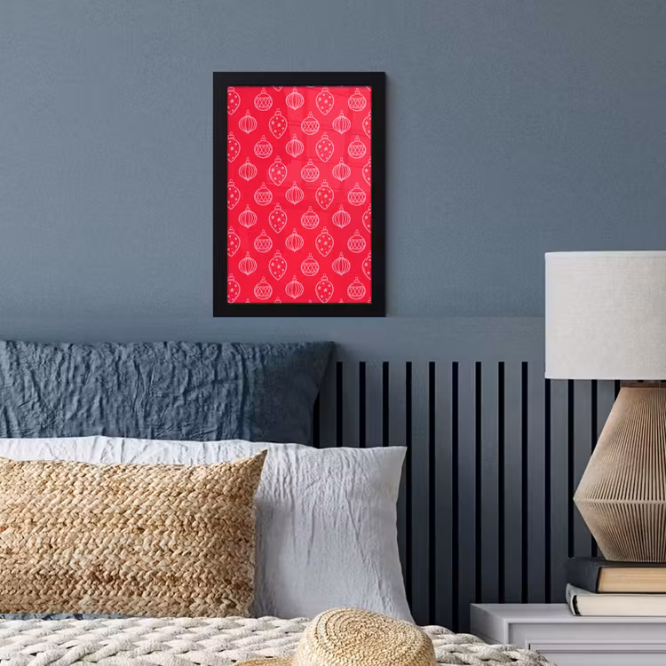 Poster met lijst - Kerstbal - Rood - Roze — 3