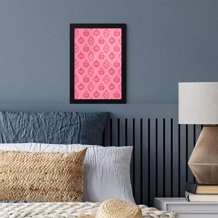 Poster met lijst - Kerstbal - Roze - Rood — 3