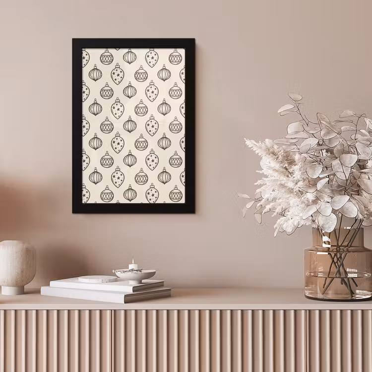 Poster met lijst - Kerstbal - Groen - Crème — 5