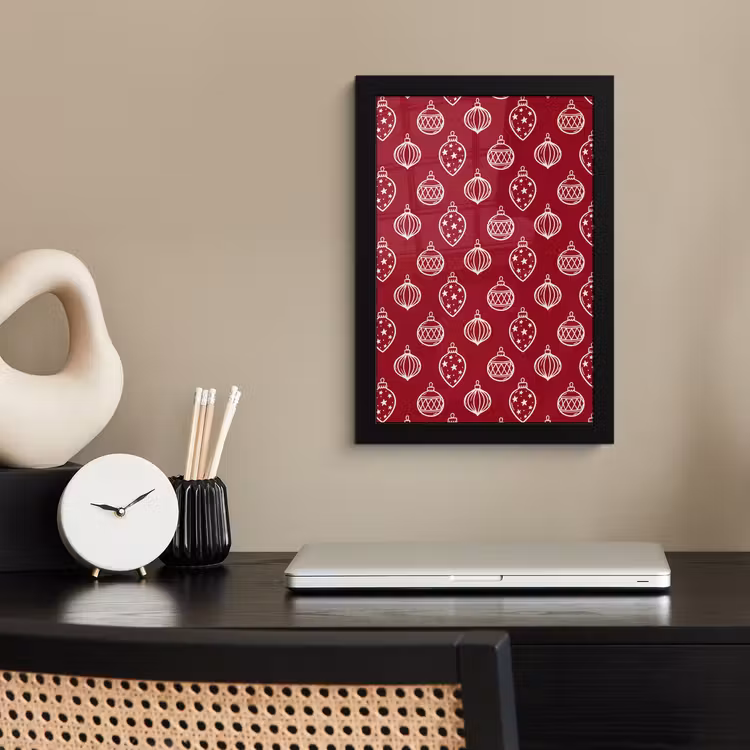 Poster met lijst - Kerstbal - Rood - Crème — 2