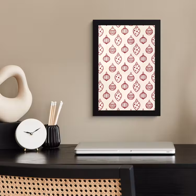 Poster met lijst - Kerstbal - Rood - Kerst — 2
