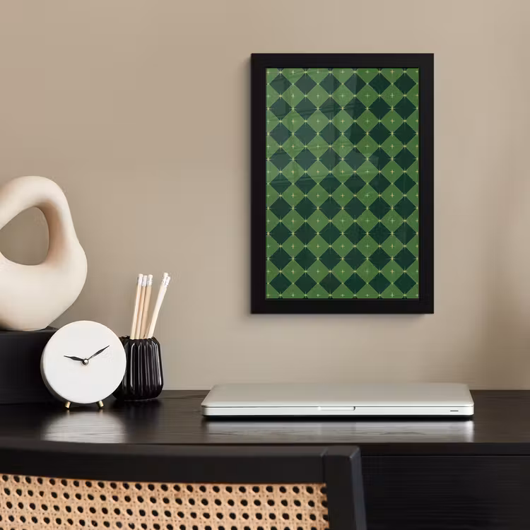 Poster met lijst - Ster - Groen - Kerst — 2