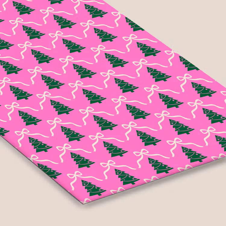 Poster met lijst - Kerst - Roze - Wit - Strik — 7