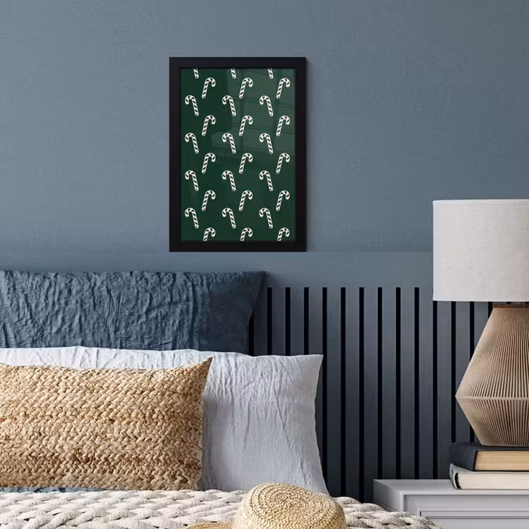 Poster met lijst - Kerst - Groen - Wit - Zuurstok — 3