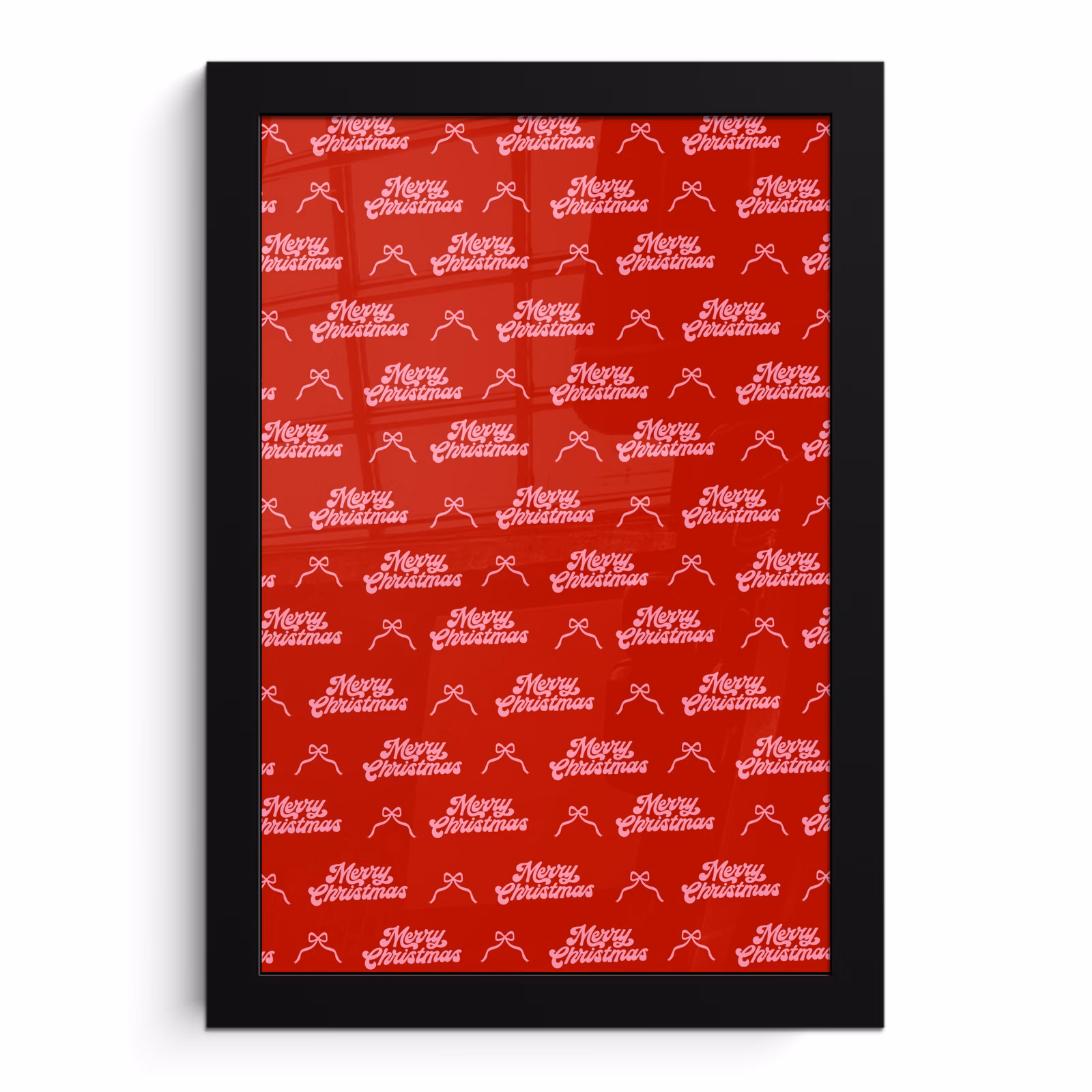 Poster met lijst - Tekst - Strik - Roze - Rood — 1