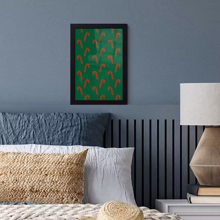 Poster met lijst - Kerst - Groen - Rood - Zuurstok — 3