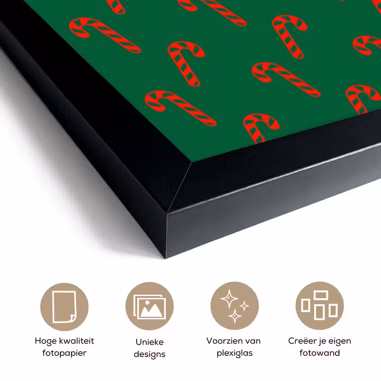 Poster met lijst - Kerst - Groen - Rood - Zuurstok — 6