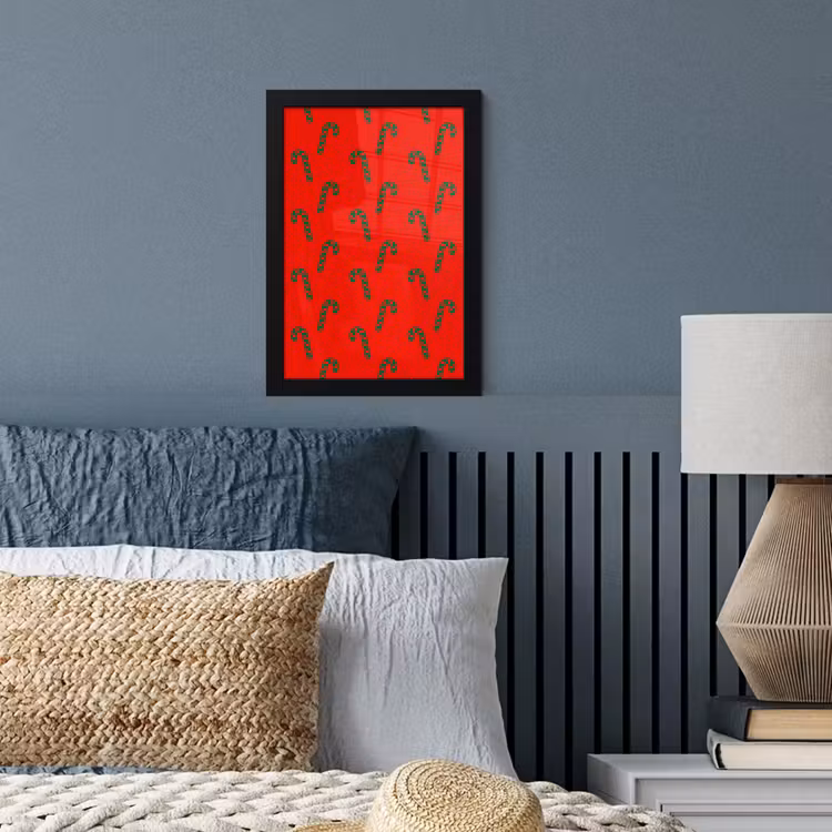 Poster met lijst - Kerst - Rood - Groen - Zuurstok — 3