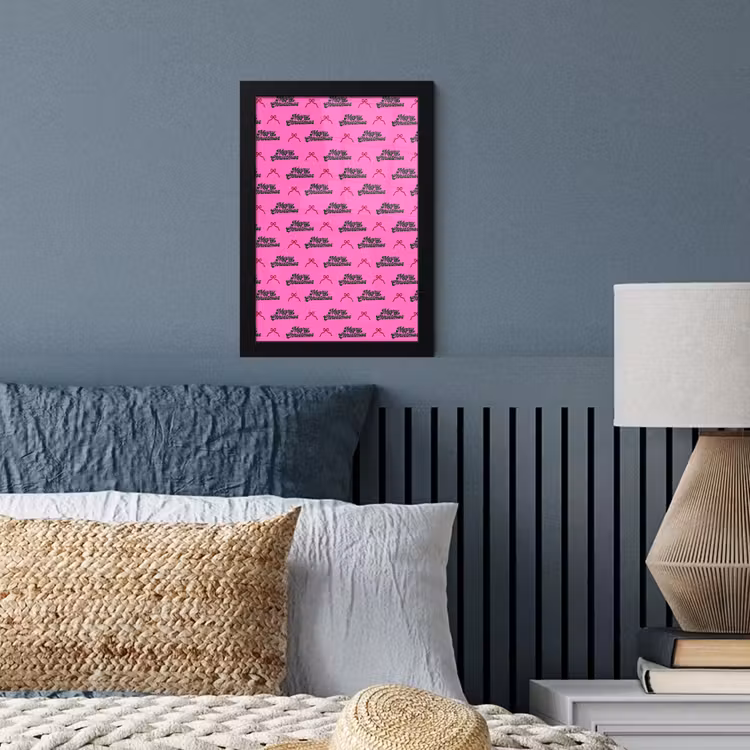 Poster met lijst - Tekst - Neon - Roze - Kerst — 3
