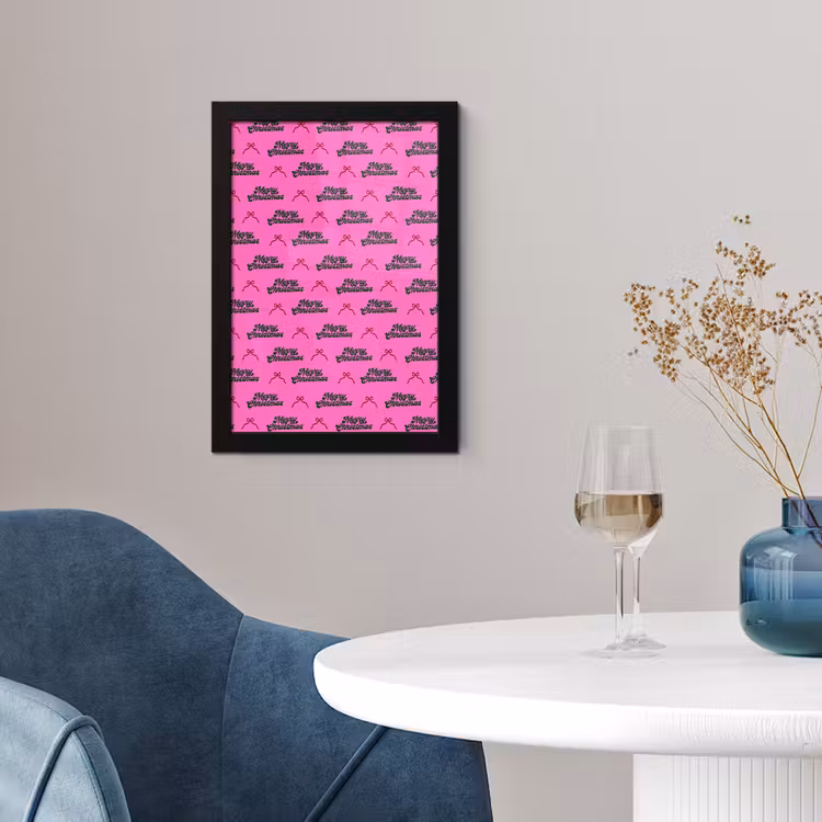 Poster met lijst - Tekst - Neon - Roze - Kerst — 4