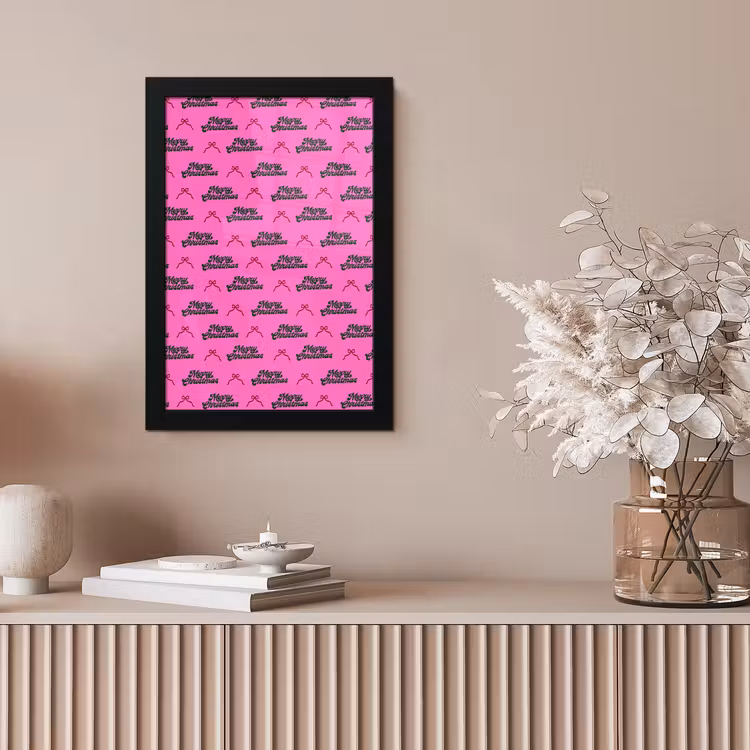 Poster met lijst - Tekst - Neon - Roze - Kerst — 5