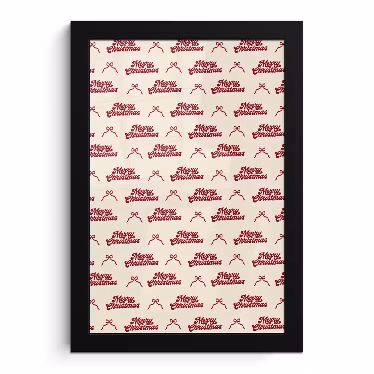 Poster met lijst - Tekst - Rood - Crème - Strik — 1