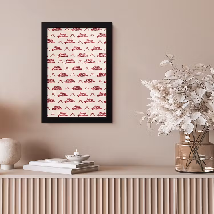 Poster met lijst - Tekst - Rood - Crème - Strik — 5