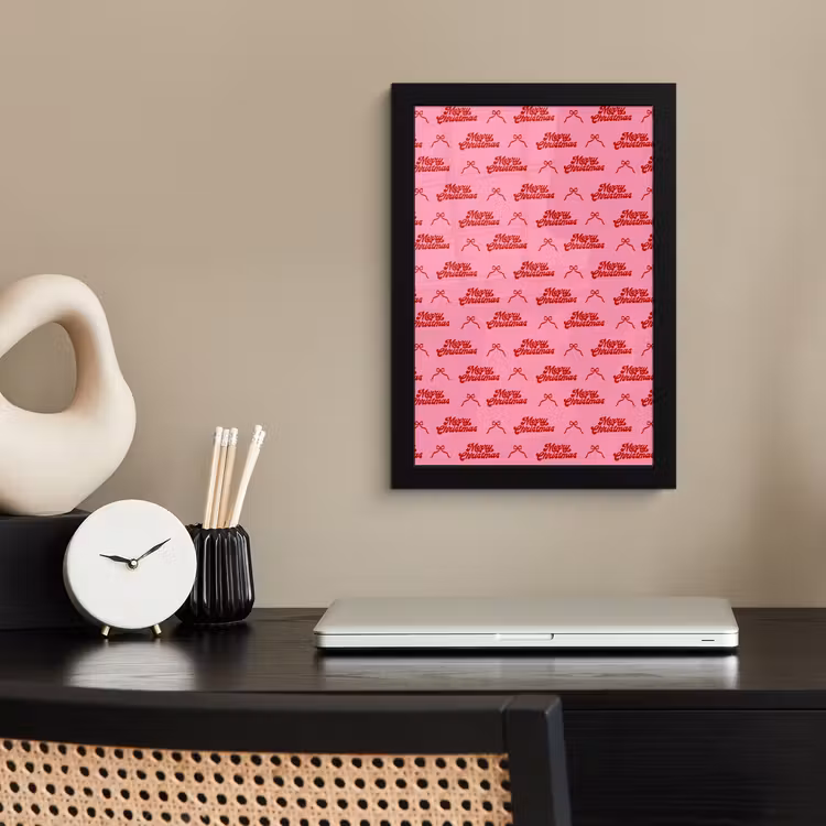 Poster met lijst - Tekst - Strik - Rood - Roze — 2