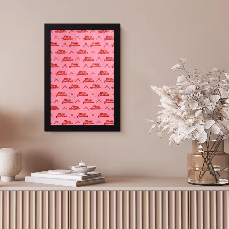 Poster met lijst - Tekst - Strik - Rood - Roze — 5