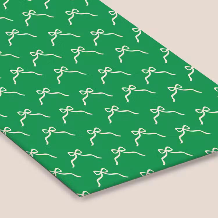 Poster met lijst - Strik - Kerst - Groen - Wit — 7