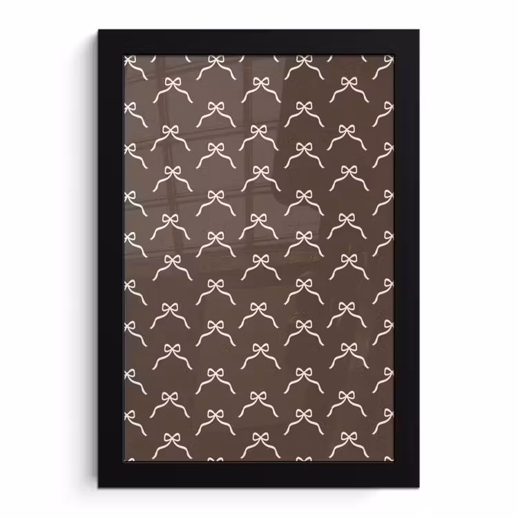 Poster met lijst - Kerst - Strik - Bruin — 1