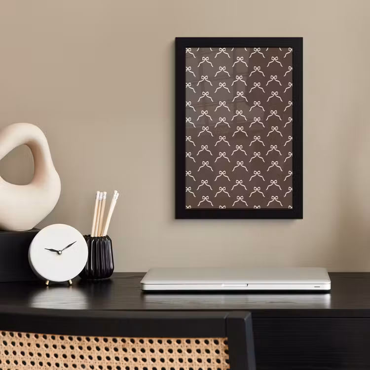 Poster met lijst - Kerst - Strik - Bruin — 2