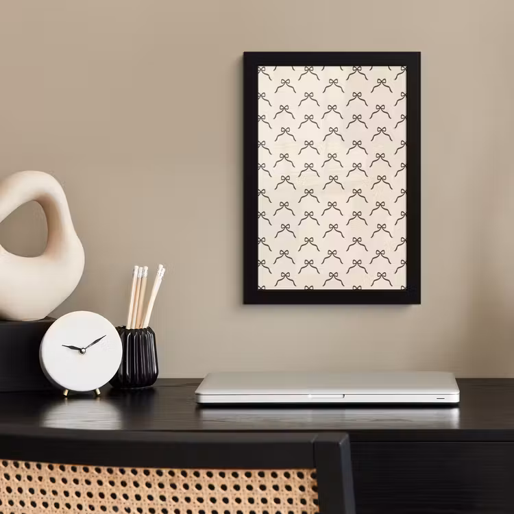 Poster met lijst - Kerst - Strik - Crème — 2