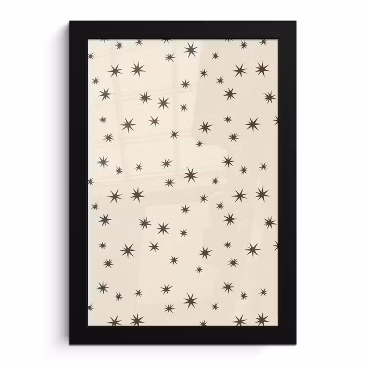Poster met lijst - Kerst - Ster - Bruin — 1