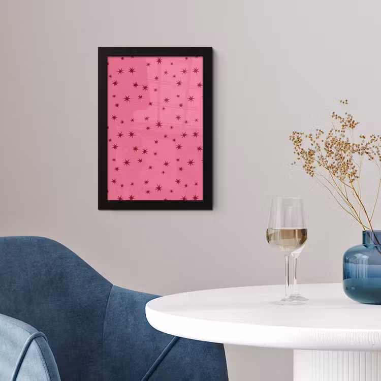 Poster met lijst - Kerst - Ster - Rood - Roze — 4