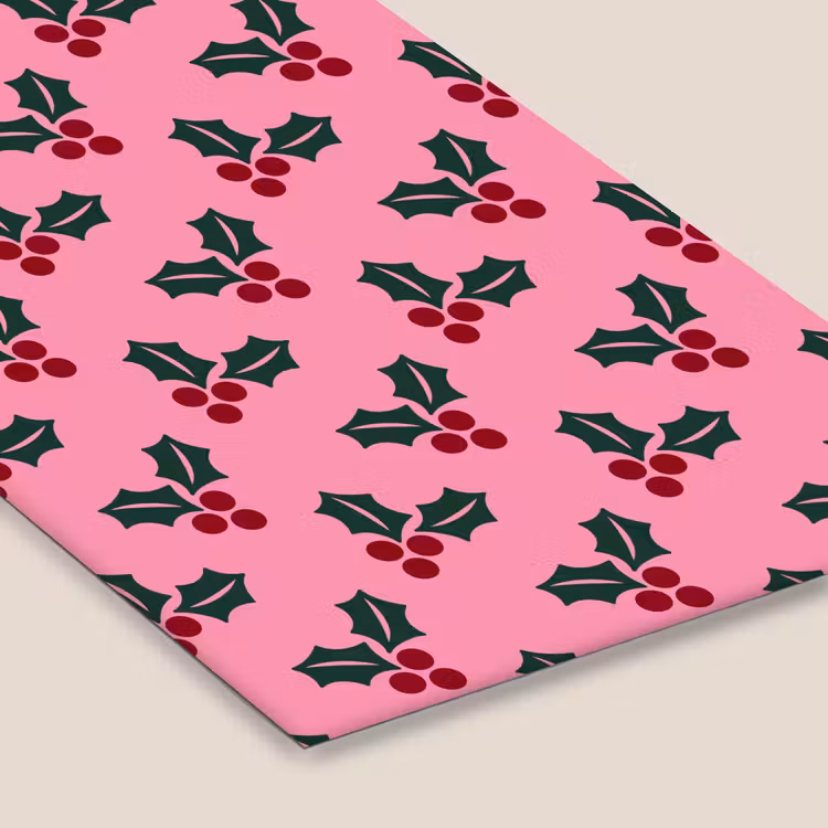 Poster met lijst - Roze - Kerst - Hulst — 7