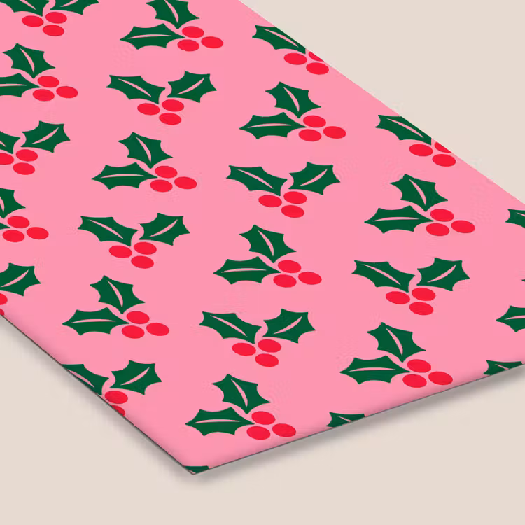 Poster met lijst - Hulst - Kerst - Roze — 7