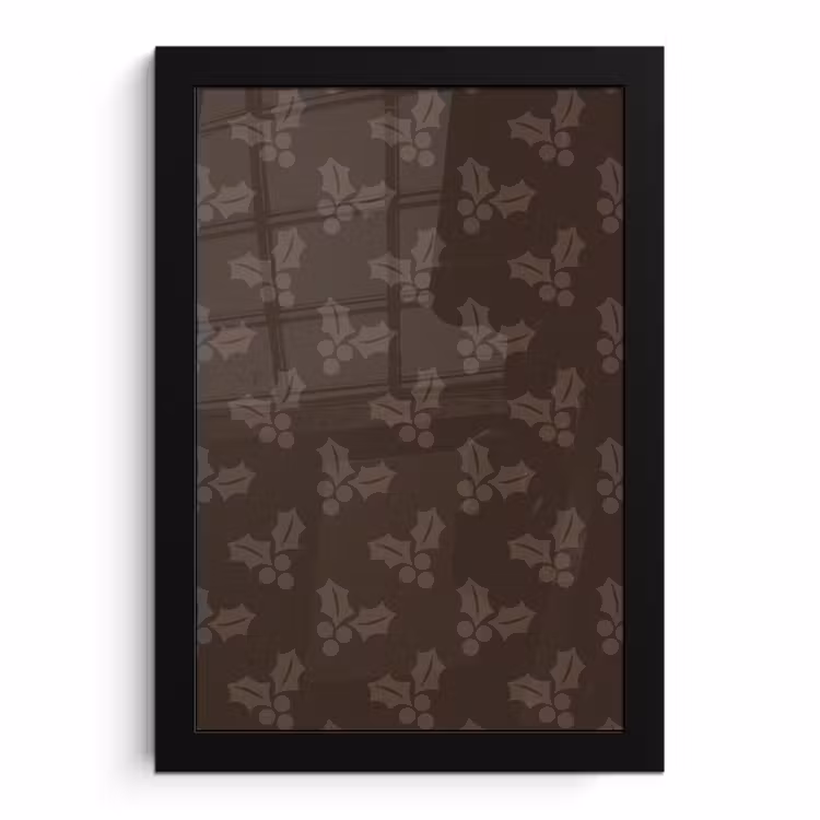 Poster met lijst - Kerst - Hulst - Bruin — 1