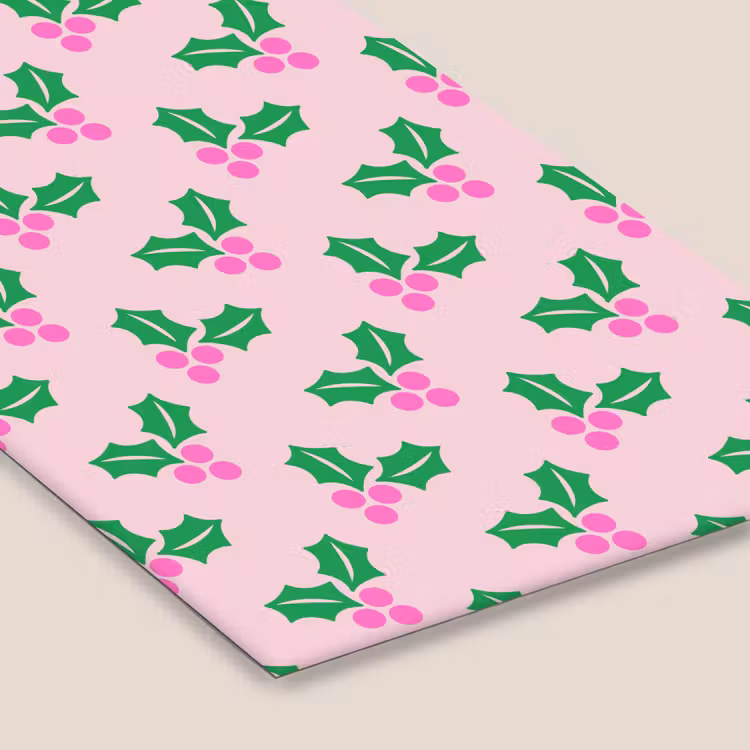 Poster met lijst - Kerst - Hulst - Roze — 7