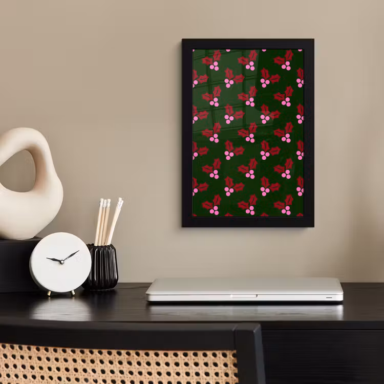Poster met lijst - Neon - Hulst - Kerst — 2