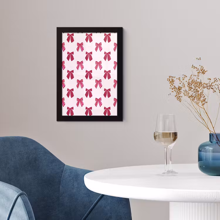 Poster met lijst - Strikken - Kerst - Roze — 4