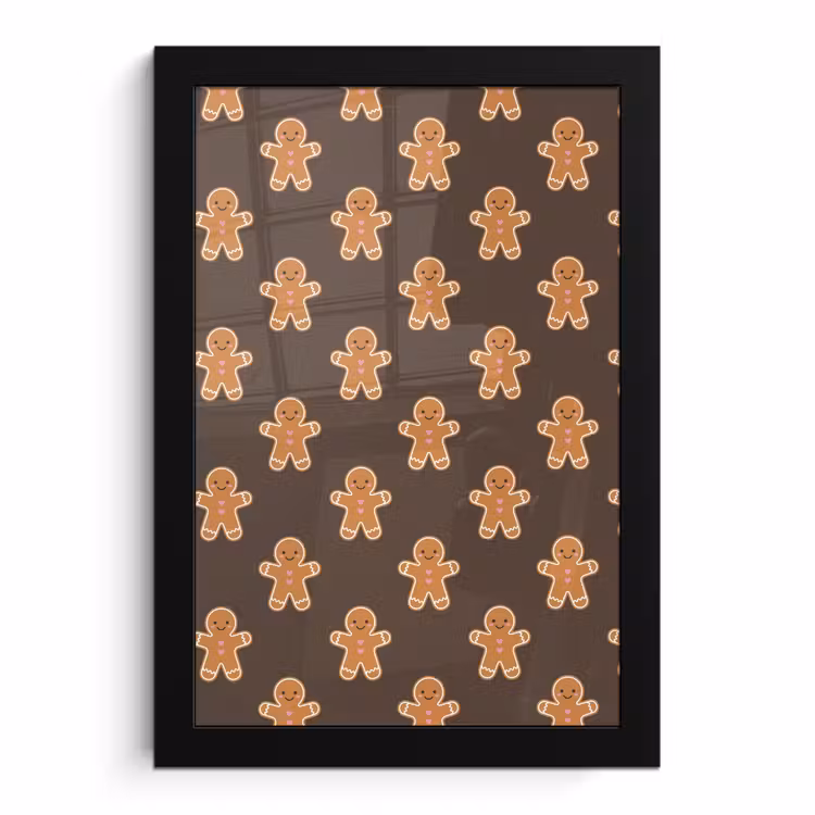 Poster met lijst - Peperkoek - Kerst - Bruin — 1
