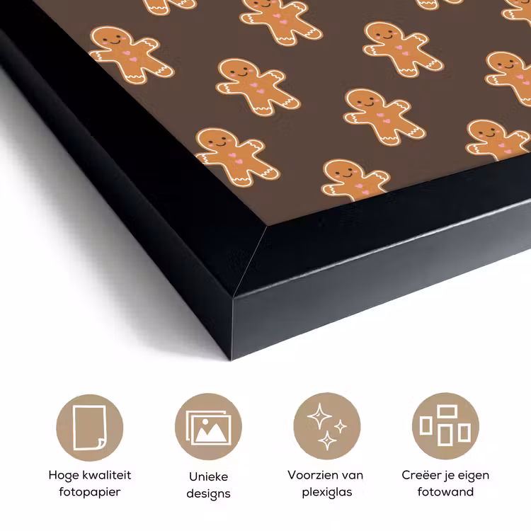 Poster met lijst - Peperkoek - Kerst - Bruin — 6