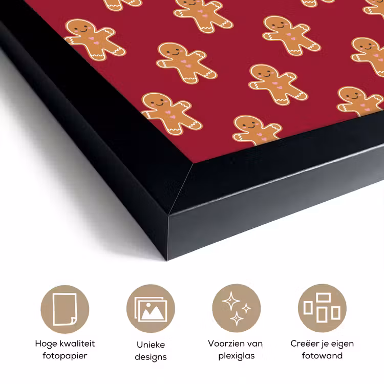 Poster met lijst - Peperkoek - Kerst - Rood — 6