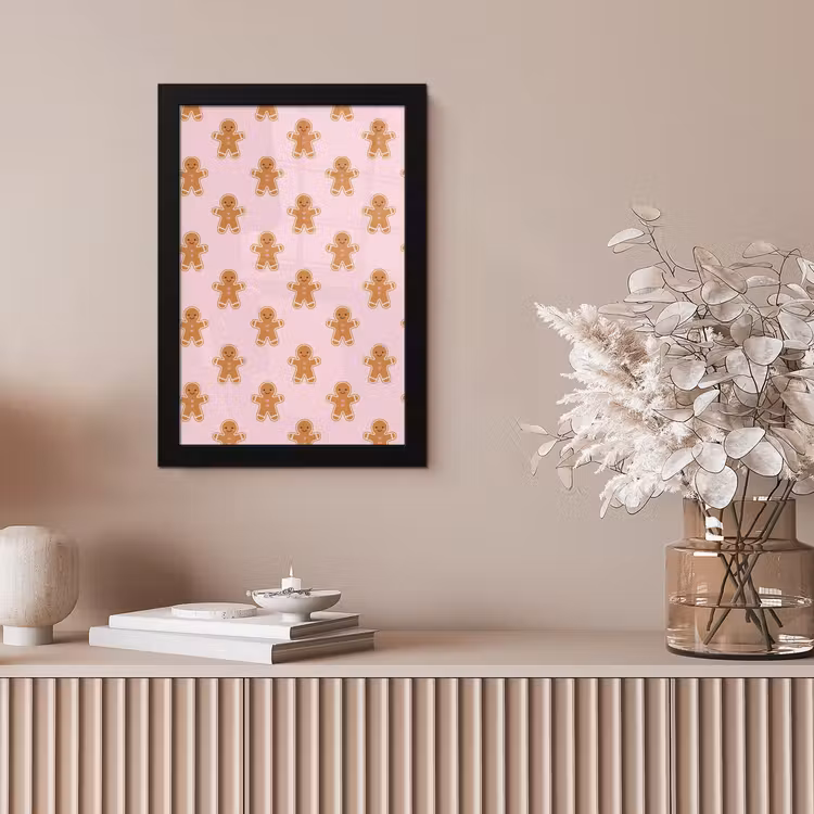 Poster met lijst - Peperkoek - Kerst - Roze — 5