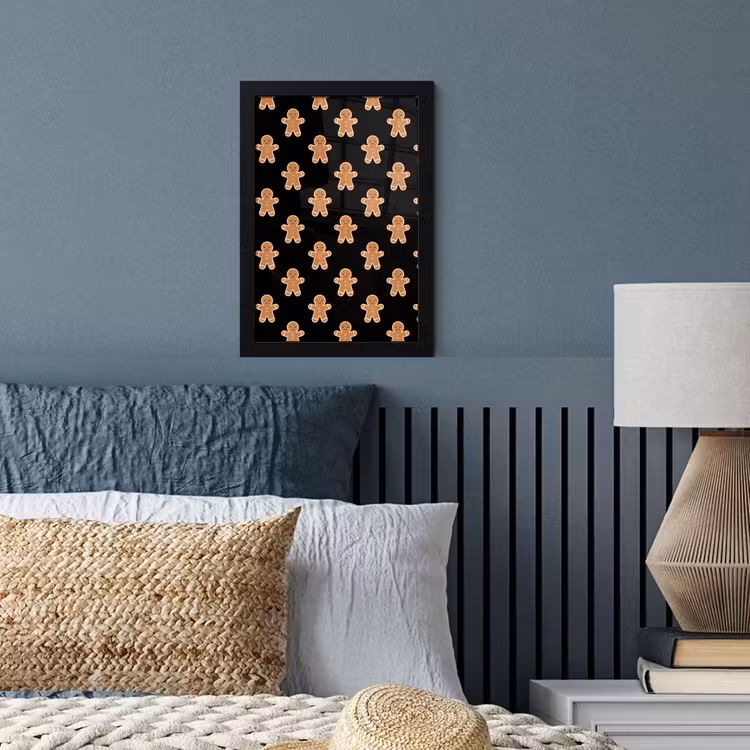 Poster met lijst - Peperkoek - Kerst - Zwart — 3