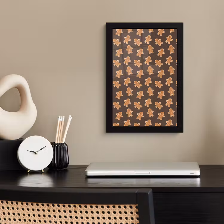 Poster met lijst - Peperkoek - Kerstmis - Bruin — 2