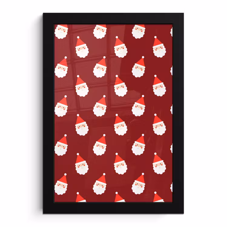 Poster met lijst - Kerst - Kerstman - Rood — 1