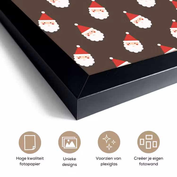 Poster met lijst - Kerstman - Kerst - Bruin — 6