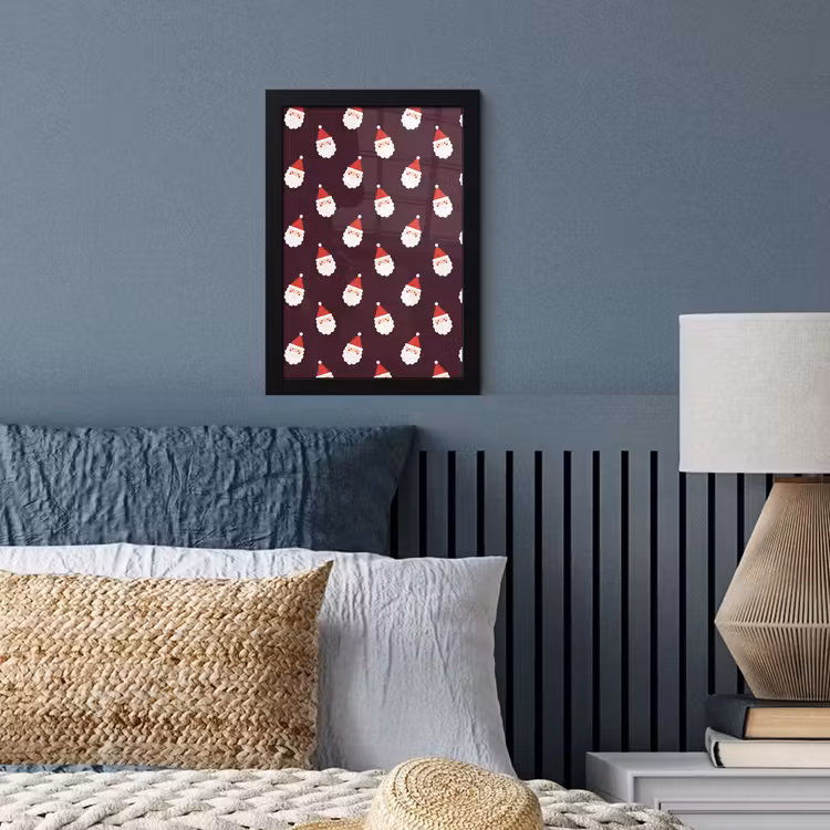 Poster met lijst - Kerstman - Kerst - Donker - Rood — 3