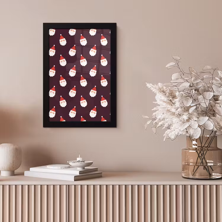 Poster met lijst - Kerstman - Kerst - Donker - Rood — 5