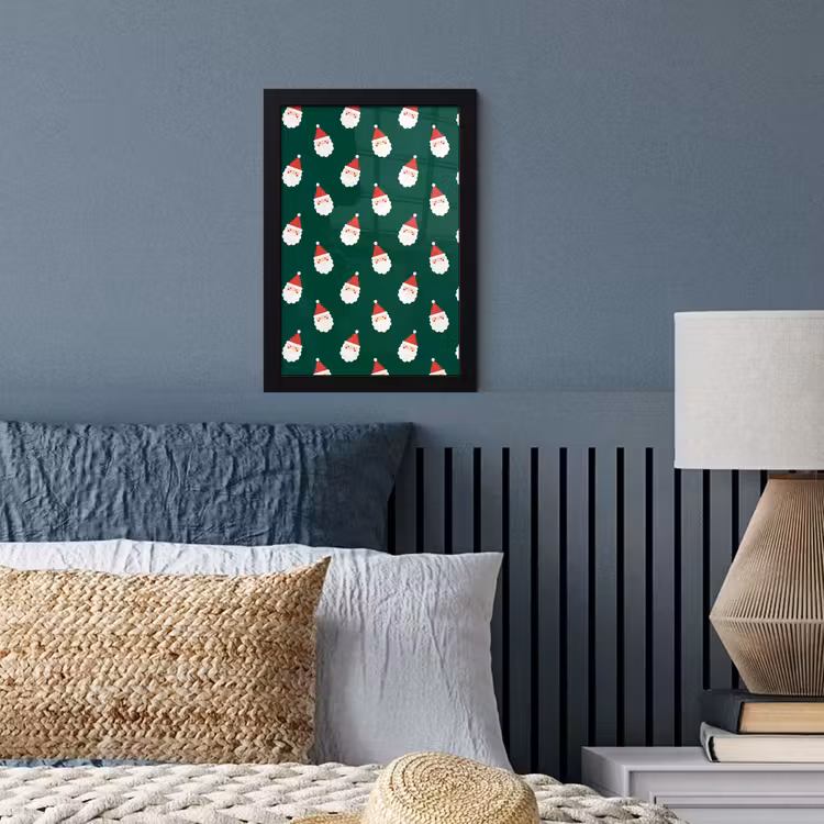 Poster met lijst - Kerstman - Kerst - Groen — 3