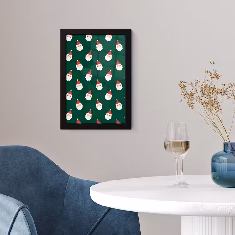 Poster met lijst - Kerstman - Kerst - Groen — 4