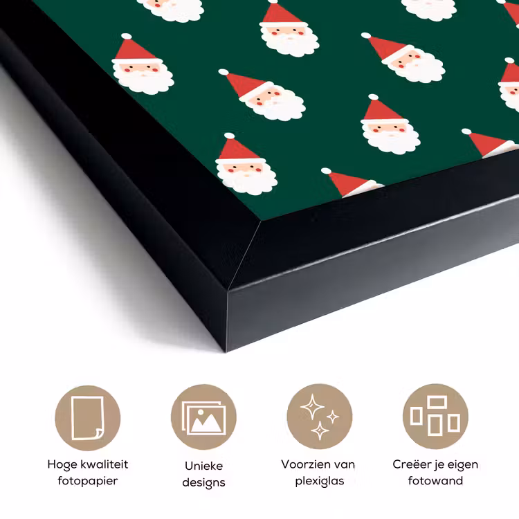 Poster met lijst - Kerstman - Kerst - Groen — 6
