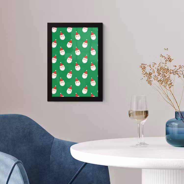 Poster met lijst - Kerstman - Kerst - Neon - Groen — 4