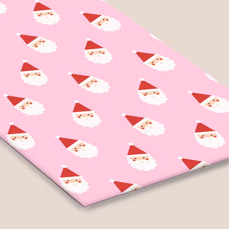 Poster met lijst - Kerstman - Kerst - Roze — 7