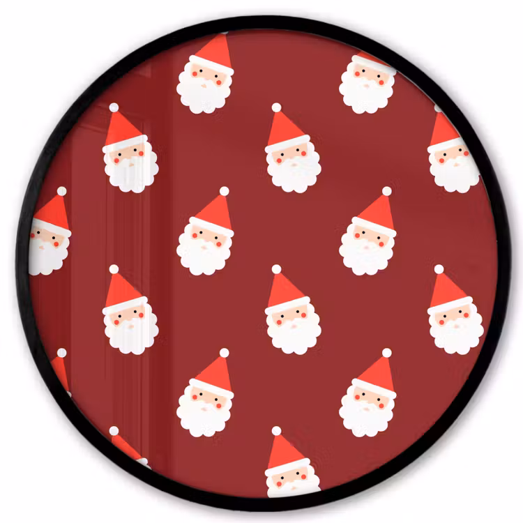 Ronde fotolijst - Kerst - Kerstman - Rood — 1