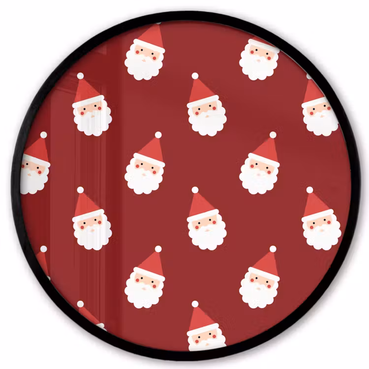 Ronde fotolijst - Kerstman - Kerst - Rood — 1