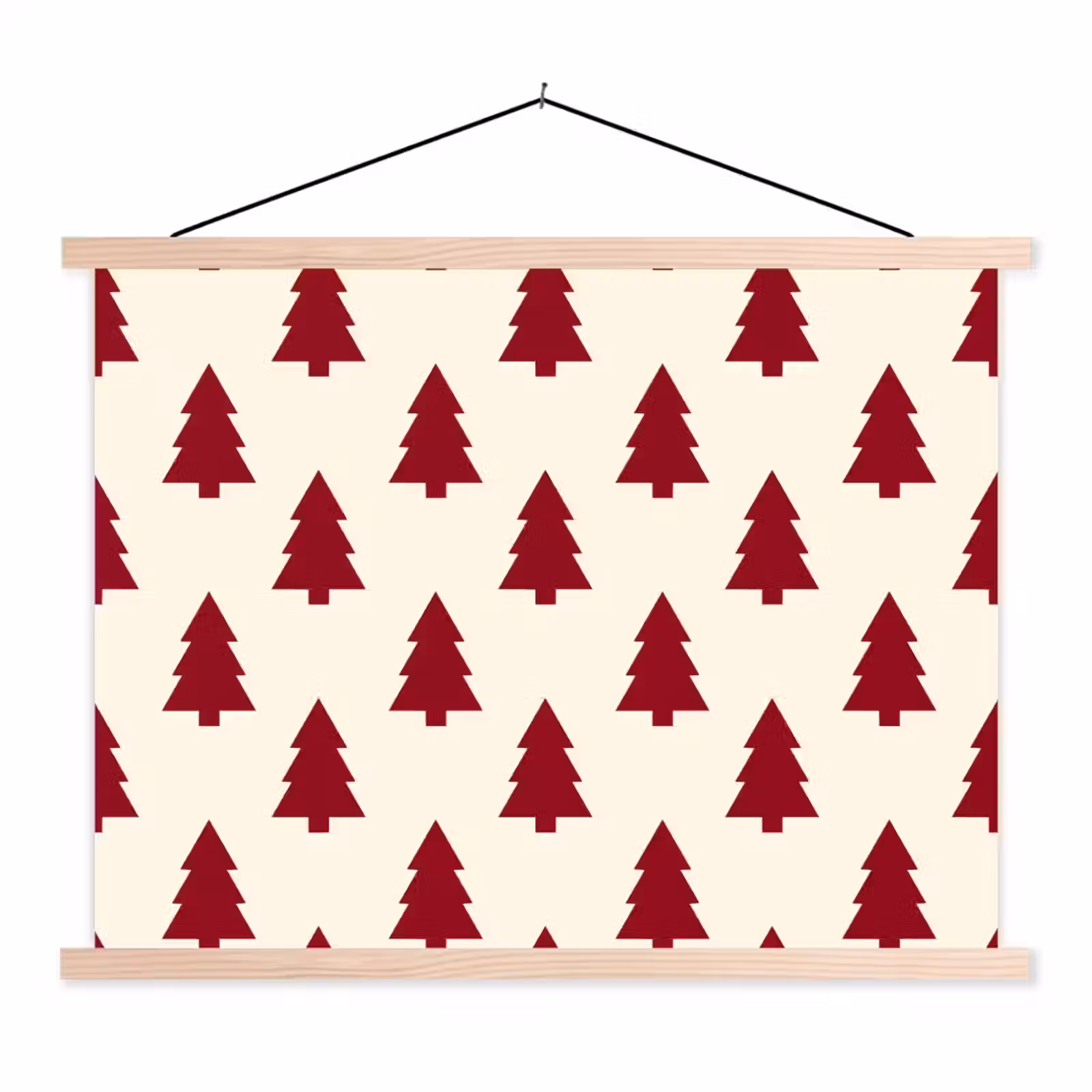 Schoolplaat - Kerstboom - Crème - Rood — 1